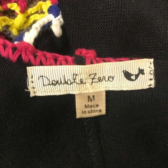 Double Zero crochet top multicolor trim Size Med - Picture 7 of 7